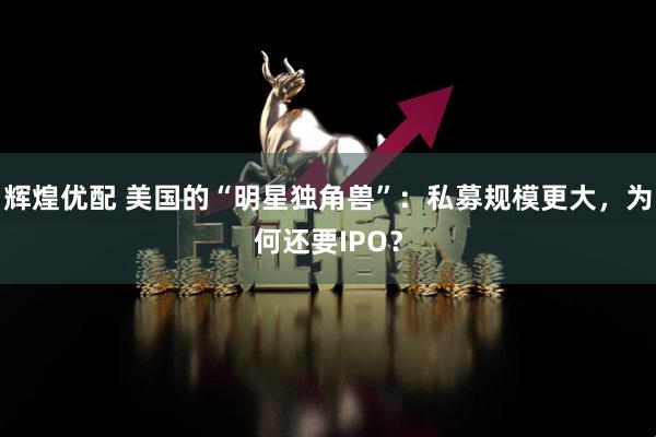 辉煌优配 美国的“明星独角兽”：私募规模更大，为何还要IPO？