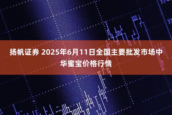 扬帆证券 2025年6月11日全国主要批发市场中华蜜宝价格行情