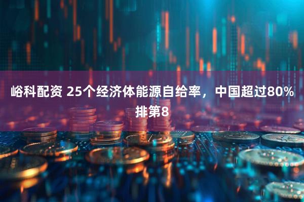 峪科配资 25个经济体能源自给率，中国超过80%排第8